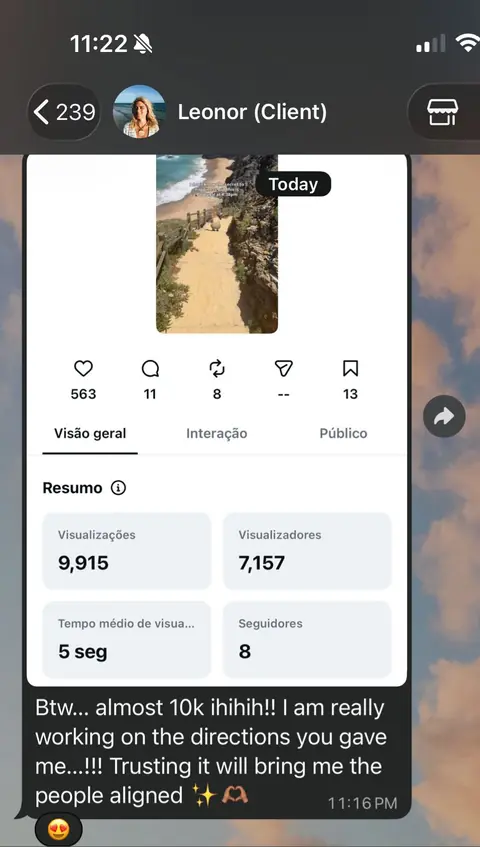 Leonor shares her post stats: Btw... almost 10k! I am really working on the directions you gave me.