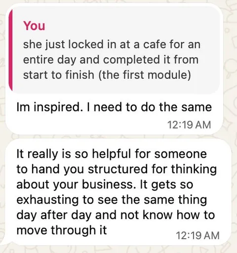 She just locked in at a cafe for an entire day and completed the first module. I'm inspired, I need to do the same.