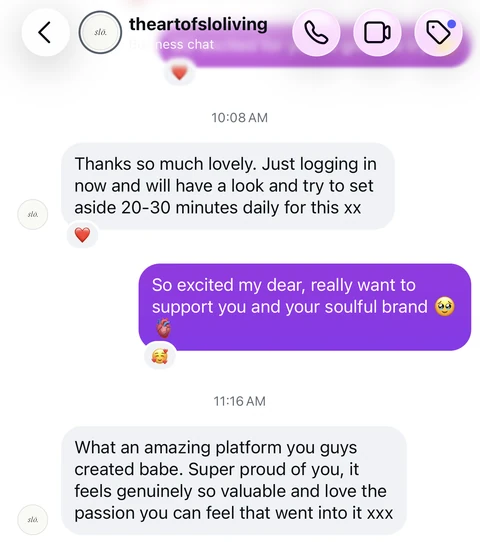 What an amazing platform you guys created babe. Super proud of you, it feels genuinely so valuable.