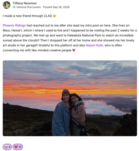 Tiffany Newman: I made a new friend through CLAD.