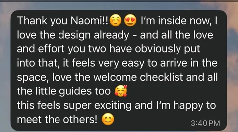 Jennifer: I'm inside now, I love the design already. It feels very easy to arrive in the space.