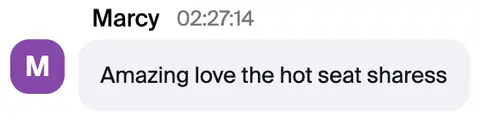 Marcy: Amazing, love the hot seat shares.